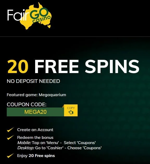 Fair Go Casino free spins no deposit