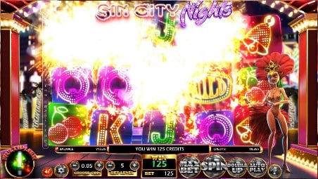Collapsing reels in Sin City Nights Pokies Game