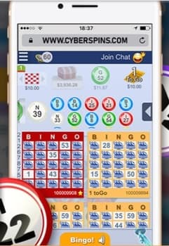 CyberSpins Casino Play Bingo on Moblie