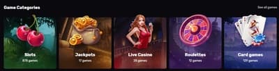 Casinomia Games selection