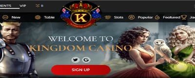 Kingdom Casino Welcome Page