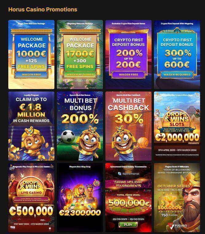 Horus online casino promotions by Casinoshub