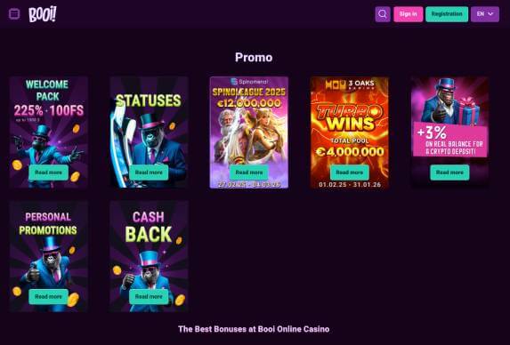 Booi Casino promotions screenshot