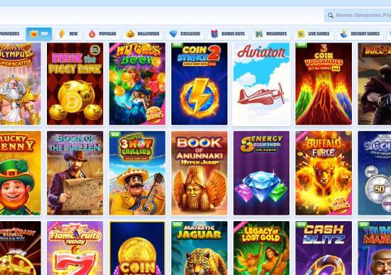 OnlySpins Casino games screenshot