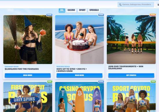 OnlySpins Casino promotions screenshot