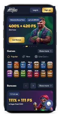 Gangsta Casino mobile screenshot