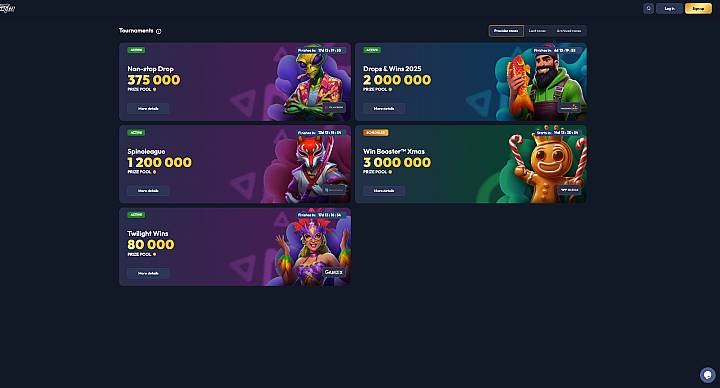 Gangsta Casino tournaments screenshot