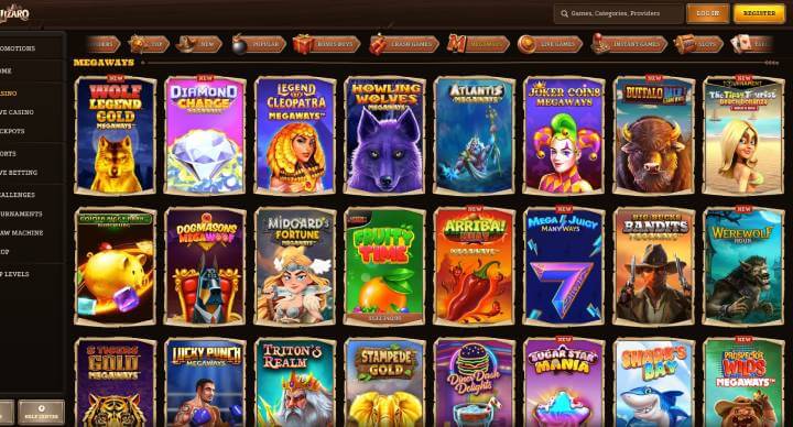 Lizaro Casino megaways screenshot
