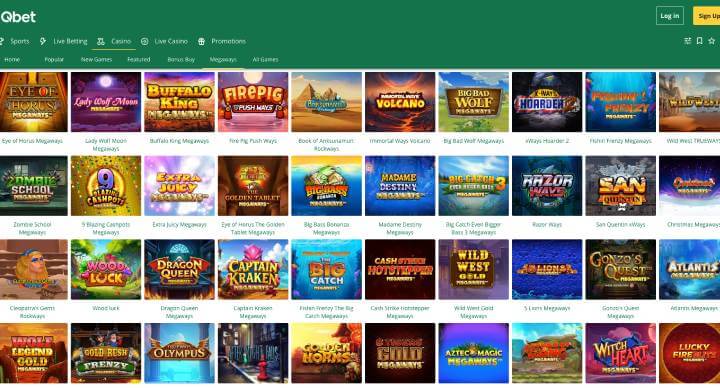 Qbet Casino magaways pokies screenshot