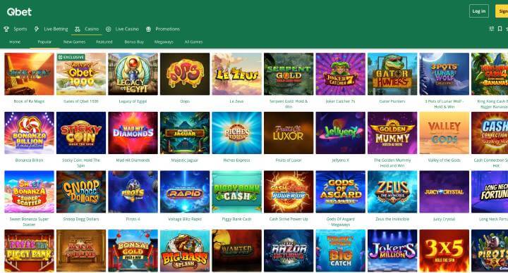 Qbet Casino online pokies screenshot
