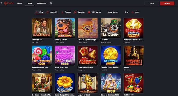 Riviera Casino online pokies screenshot